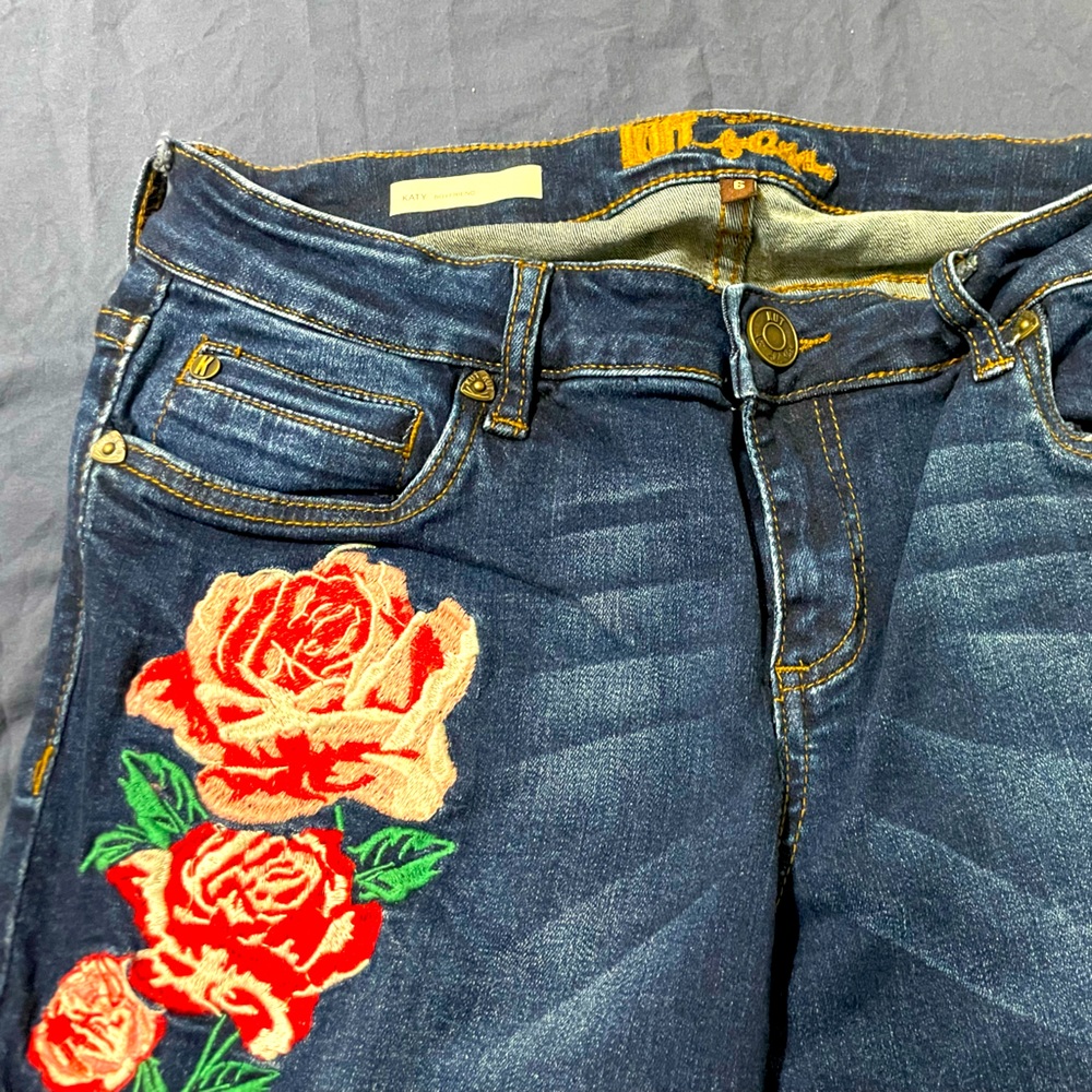 KUT ankle flower jeans